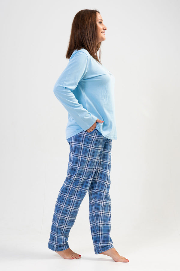 KADIN P.SUPREM XXL O YAKA UZUN KOL ETEGI OVAL CEPLI PIJAMA TAKIM