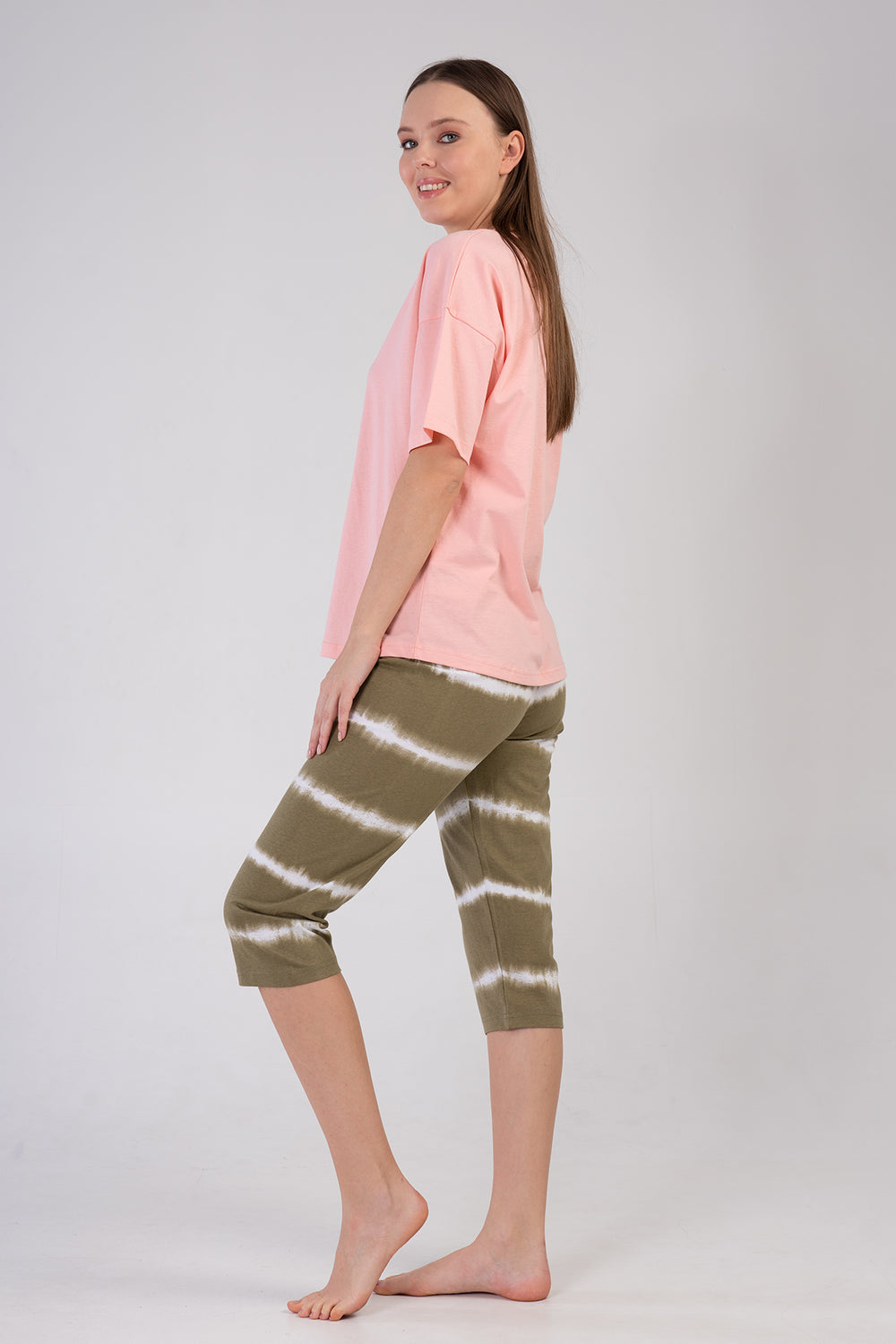 KADIN P.SUPREM V YAKA DUSUK OMUZLU KISA KOL KAPRI TAKIM