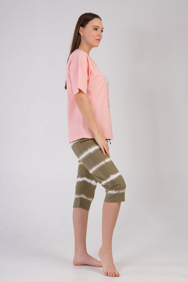 KADIN P.SUPREM V YAKA DUSUK OMUZLU KISA KOL KAPRI TAKIM