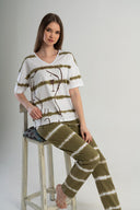 KADIN P.SUPREM V YAKA DUSUK OMUZLU KISA KOL PIJAMA TAKIM