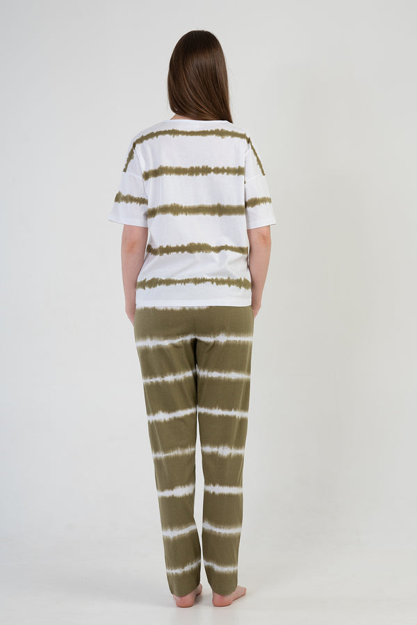 KADIN P.SUPREM V YAKA DUSUK OMUZLU KISA KOL PIJAMA TAKIM