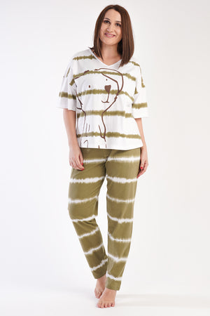 KADIN P.SUPREM XXL V YAKA DUSUK OMUZLU KISA KOL PIJAMA TAKIM