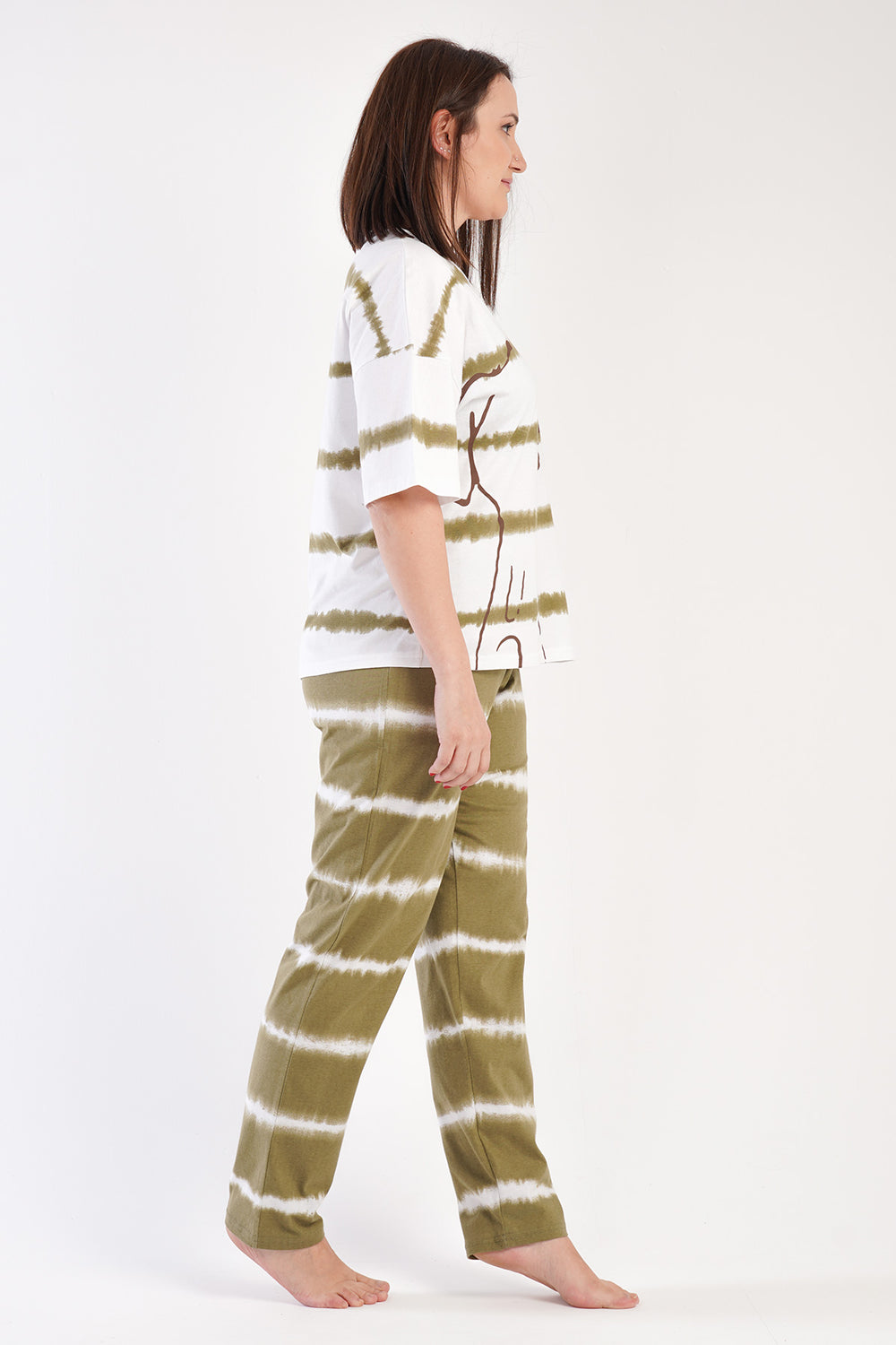 KADIN P.SUPREM XXL V YAKA DUSUK OMUZLU KISA KOL PIJAMA TAKIM