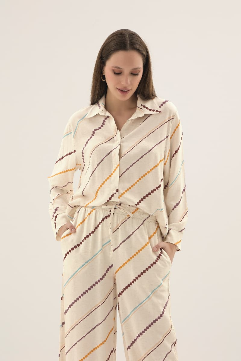 21574 KADIN DÜĞMELİ PANTOLON TAKIM