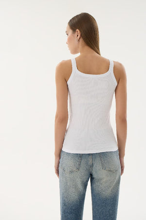 16155 KADIN FİTİLLİ İNCE ASKILI T-SHIRT