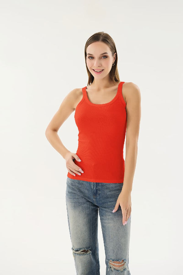 16155 KADIN FİTİLLİ İNCE ASKILI T-SHIRT