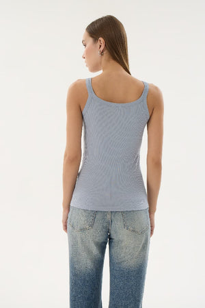 16155 KADIN FİTİLLİ İNCE ASKILI T-SHIRT