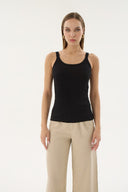 16155 KADIN FİTİLLİ İNCE ASKILI T-SHIRT