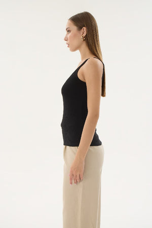 16155 KADIN FİTİLLİ İNCE ASKILI T-SHIRT