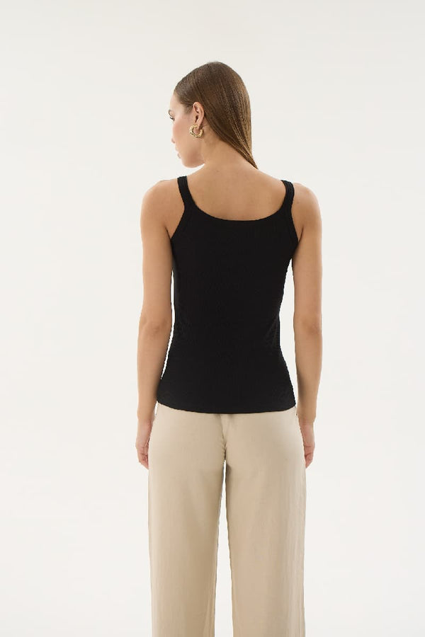 16155 KADIN FİTİLLİ İNCE ASKILI T-SHIRT