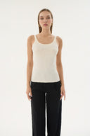 16155 KADIN FİTİLLİ İNCE ASKILI T-SHIRT