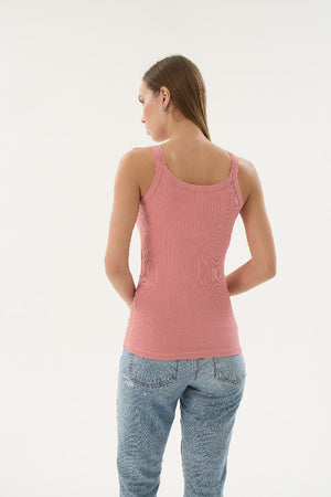 16155 KADIN FİTİLLİ İNCE ASKILI T-SHIRT