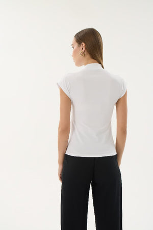 16267 MODAL BAYAN BALIKÇI YAKA T-SHIRT