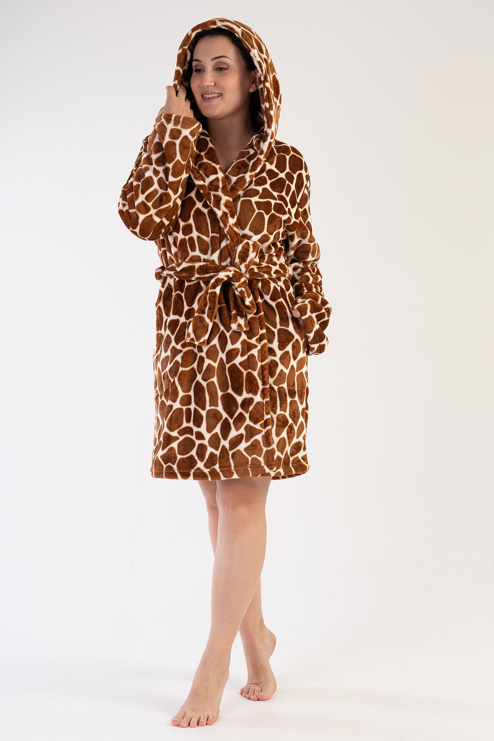 KADIN SOFT XXL KAPSONLU UZUN KOL KISA CEPLI SABAHLIK