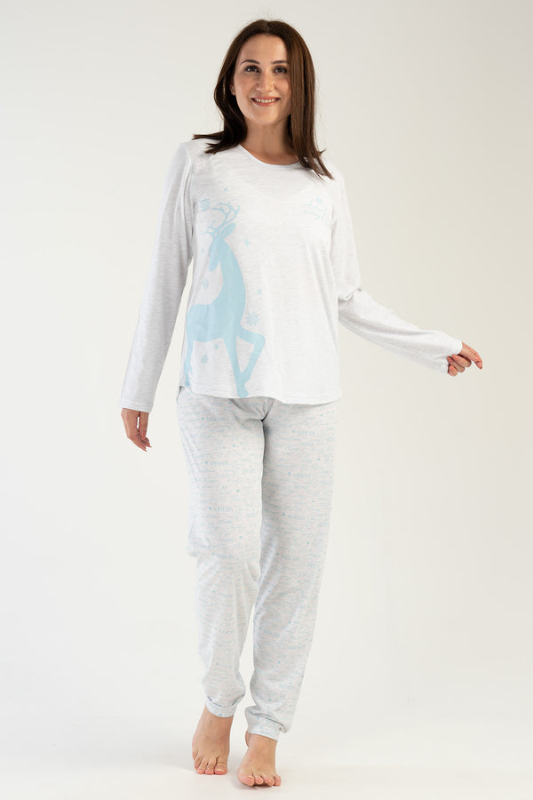 KADIN P.SUPREM XXL O YAKA UZUN KOL ETEGI OVAL PIJAMA TAKIM