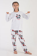 KIZ COCUK 2IPLIK O YAKA UZUN KOL ETEGI OVAL PIJAMA TAKIM(9-10/15-16)