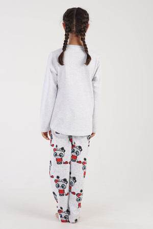 KIZ COCUK 2IPLIK O YAKA UZUN KOL ETEGI OVAL PIJAMA TAKIM(9-10/15-16)