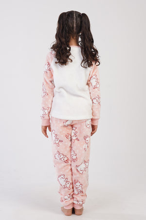 KIZ COCUK SOFT O YAKA REGLAN UZUN KOL ETEGI OVAL MANSETLI PIJAMA TAKIM(7-8/13-14)