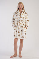 KADIN SOFT SAL YAKA UZUN KOL KISA CEPLI SABAHLIK