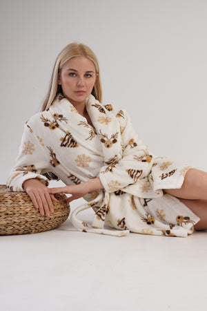 KADIN SOFT SAL YAKA UZUN KOL KISA CEPLI SABAHLIK