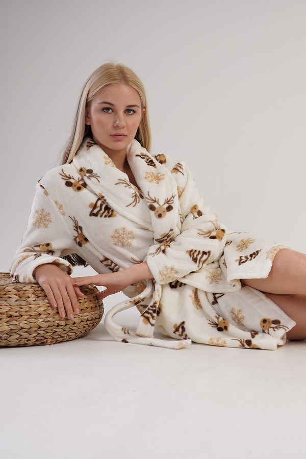 KADIN SOFT SAL YAKA UZUN KOL KISA CEPLI SABAHLIK