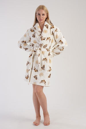 KADIN SOFT SAL YAKA UZUN KOL KISA CEPLI SABAHLIK