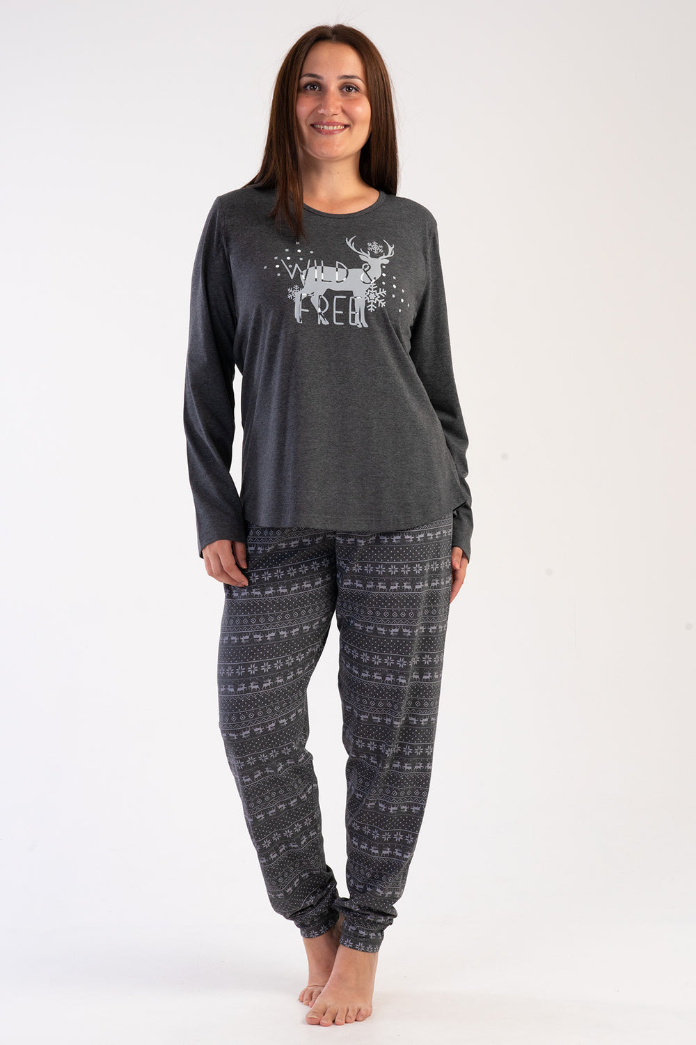 KADIN P.SUPREM XXL O YAKA UZUN KOL ETEGI OVAL MANSTELI PIJAMA TAKIM