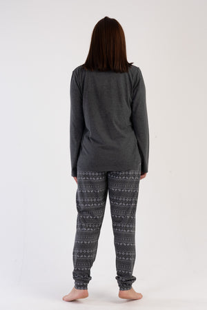 KADIN P.SUPREM XXL O YAKA UZUN KOL ETEGI OVAL MANSTELI PIJAMA TAKIM