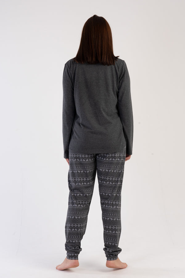 KADIN P.SUPREM XXL O YAKA UZUN KOL ETEGI OVAL MANSTELI PIJAMA TAKIM