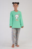 KIZ COCUK POLAR O YAKA UZUN KOL ETEGI OVAL PIJAMA TAKIM(7-8/13-14)