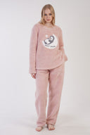 KADIN WELSOFT O YAKA UZUN KOL ETEGI OVAL CEPLI PIJAMA TAKIM