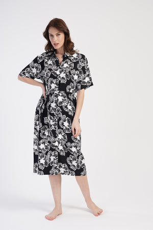 KADIN BELMANDO GOMLEK YAKA TAMAMI DUGMELI DOUBLE KISA KOL UZUN GOMLEK CEPLI TUNIK