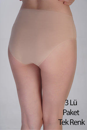 Kadın Yarım Bel Bikini Penye 3 lü Külot