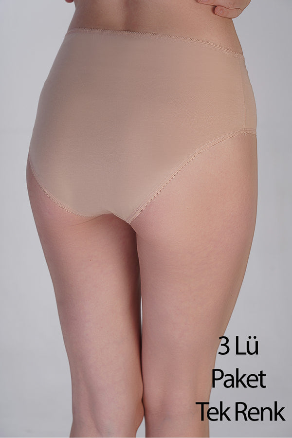 Kadın Yarım Bel Bikini Penye 3 lü Külot