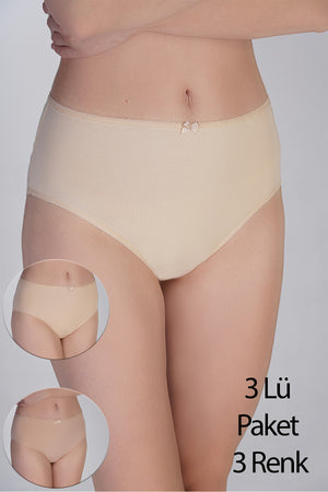 Kadın Yarım Bel Bikini Penye 3 lü Külot