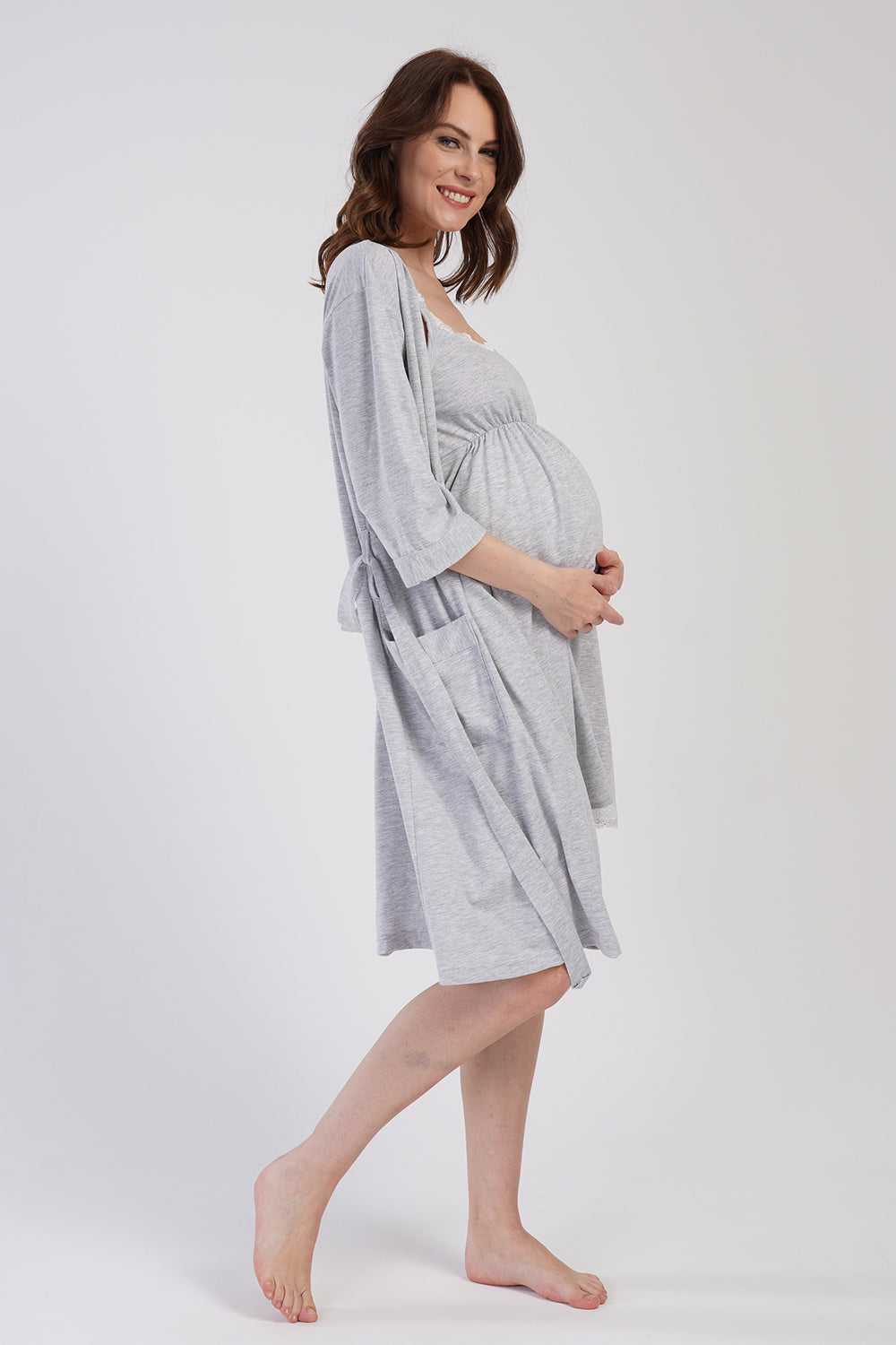 KADIN P.SUPREM 3/4 KOL DANTELLI HAMILE SABAHLIK TAKIM