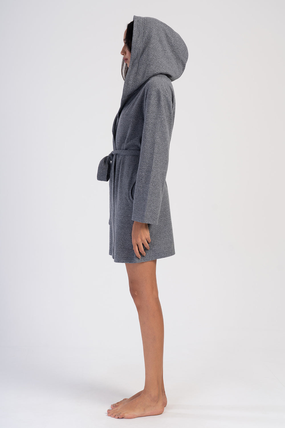 KADIN JAKARLI INTERLOK KAPSONLU UZUN KOL KISA CEPLI SABAHLIK