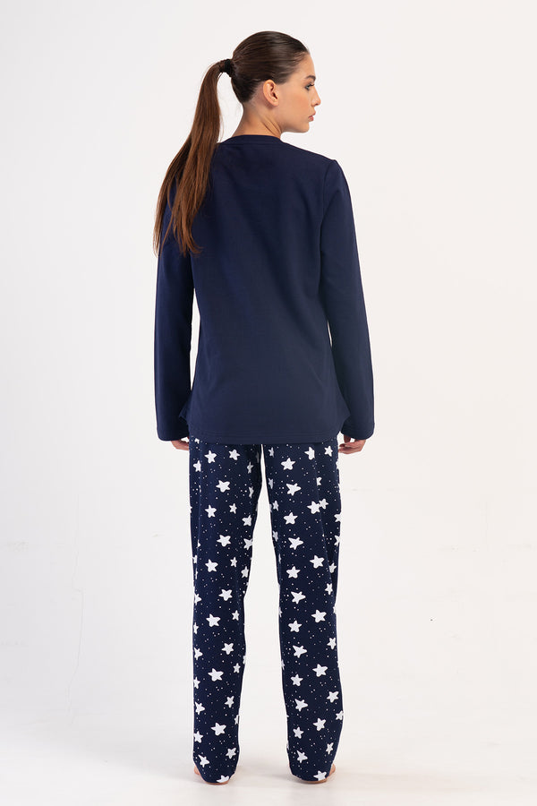 KADIN 2IPLIK XXL O YAKA UZUN KOL ETEGI OVAL PIJAMA TAKIM