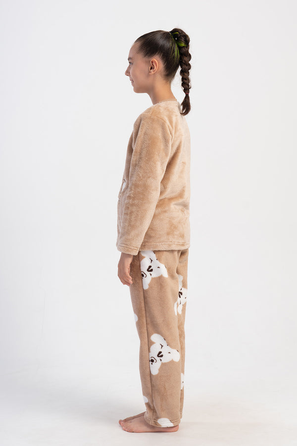 KIZ COCUK SOFT O YAKA UZUN KOL ETEGI OVAL CEPLI PIJAMA TAKIM(7-8/13-14)