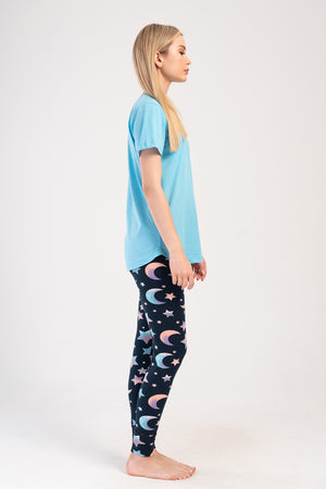 KADIN LYC SUPREM O YAKA KISA KOL ETEGI OVAL MANSETLI TAYT PIJAMA TAKIM