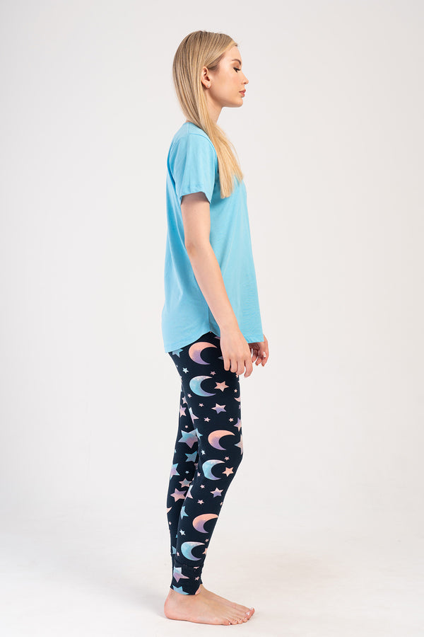 KADIN LYC SUPREM O YAKA KISA KOL ETEGI OVAL MANSETLI TAYT PIJAMA TAKIM