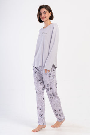 KADIN P.SUPREM BATTAL XXL O YAKA UZUN KOL ETEGI OVAL PIJAMA TAKIM