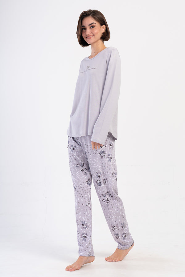 KADIN P.SUPREM BATTAL XXL O YAKA UZUN KOL ETEGI OVAL PIJAMA TAKIM