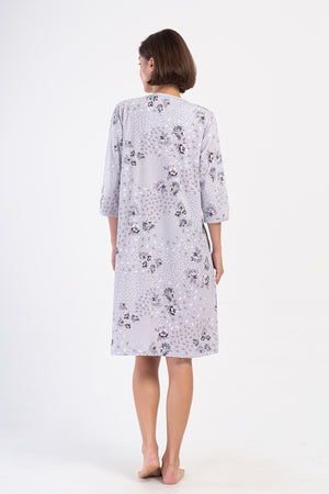 KADIN P.SUPREM XXL FERMUARLI 3/4 KOL CEPLI EV ELBISESI