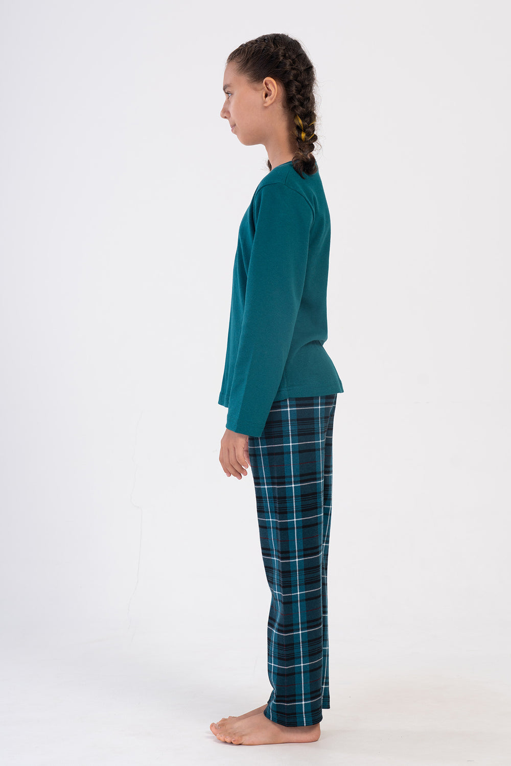 KIZ COCUK INTERLOK O YAKA UZUN KOL ETEGI OVAL PIJAMA TAKIM(7-8/13-14)