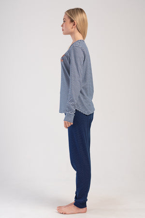 KADIN INTERLOK O YAKA UZUN KOL ETEGI OVAL MANSETLI PIJAMA TAKIM