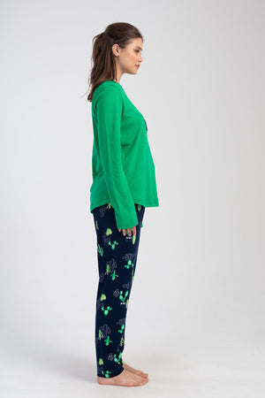 KADIN INTERLOK XXL O YAKA UZUN KOL ETEGI OVAL PIJAMA TAKIM