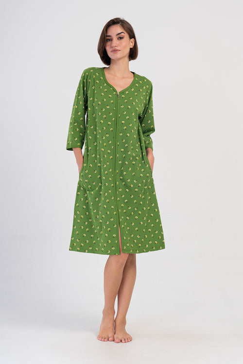 KADIN P.SUPREM XXL 3/4KOL FERMUARLI CEPLI EV ELBISESI