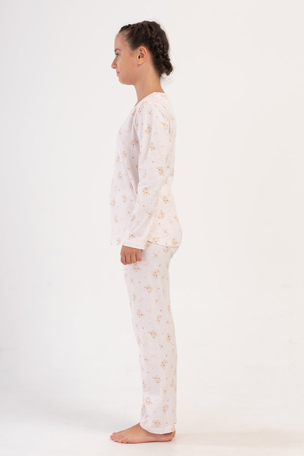 KIZ COCUK P.SUPREM O YAKA UZUN KOL ETEGI OVAL PIJAMA TAKIM(7-8/13-14)