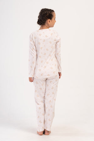 KIZ COCUK P.SUPREM O YAKA UZUN KOL ETEGI OVAL PIJAMA TAKIM(7-8/13-14)